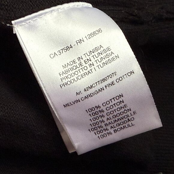 J.Lindeberg Cotton V-Neck Cardigan | Small | Black - Picture 6 of 10